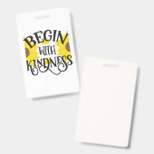 Zonnebloemlade | Begin met de geest Badge (Voor- en achterkant)