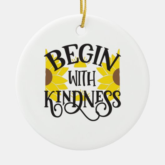 Zonnebloemlade | Begin met de geest Keramisch Ornament (Voorkant)