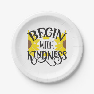 Zonnebloemlade   Begin met de geest Papieren Bordje