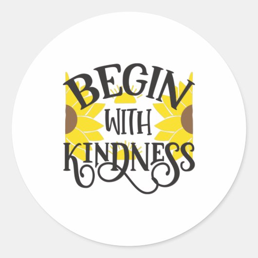 Zonnebloemlade | Begin met de geest Ronde Sticker (Voorkant)