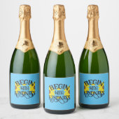 Zonnebloemlade | Begin met de geest Sparkling Wijnetiket (Flessen)