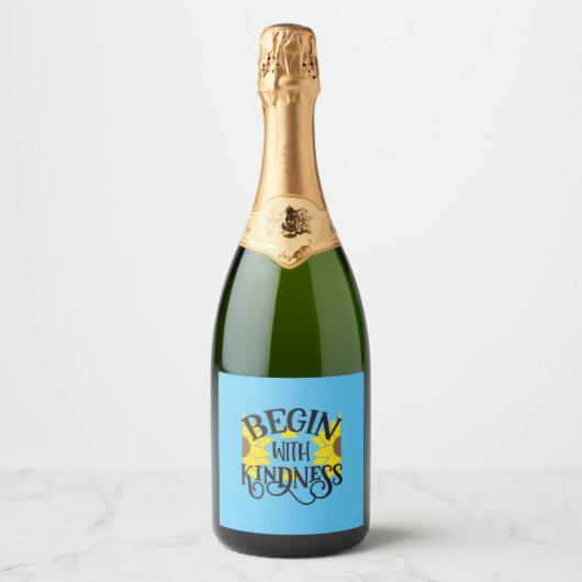 Zonnebloemlade | Begin met de geest Sparkling Wijnetiket (Voorkant)