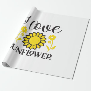 Zonnebloemlade I Love Sunflower Cadeaupapier