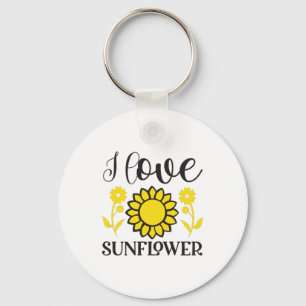 Zonnebloemlade I Love Sunflower Sleutelhanger