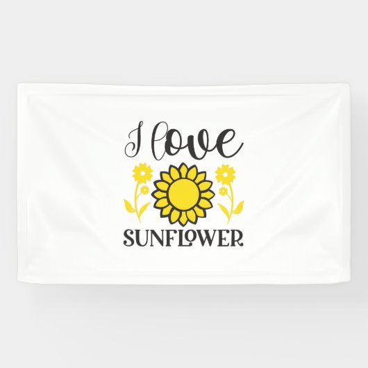 Zonnebloemlade | I Love Sunflower Spandoek (Horizontaal)