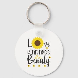 Zonnebloemlade Love Kindness Beauty Sleutelhanger