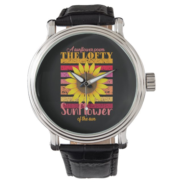 Zonnebloemlade | Zonnebloem van de zon Horloge (Voorkant)