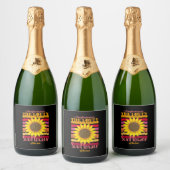 Zonnebloemlade | Zonnebloem van de zon Sparkling Wijnetiket (Flessen)