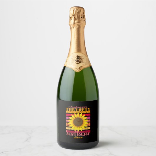 Zonnebloemlade | Zonnebloem van de zon Sparkling Wijnetiket (Voorkant)