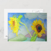 Zonnebloemlandschap Briefkaart (Voorkant / Achterkant)