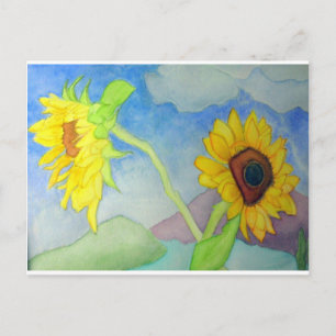 Zonnebloemlandschap Briefkaart