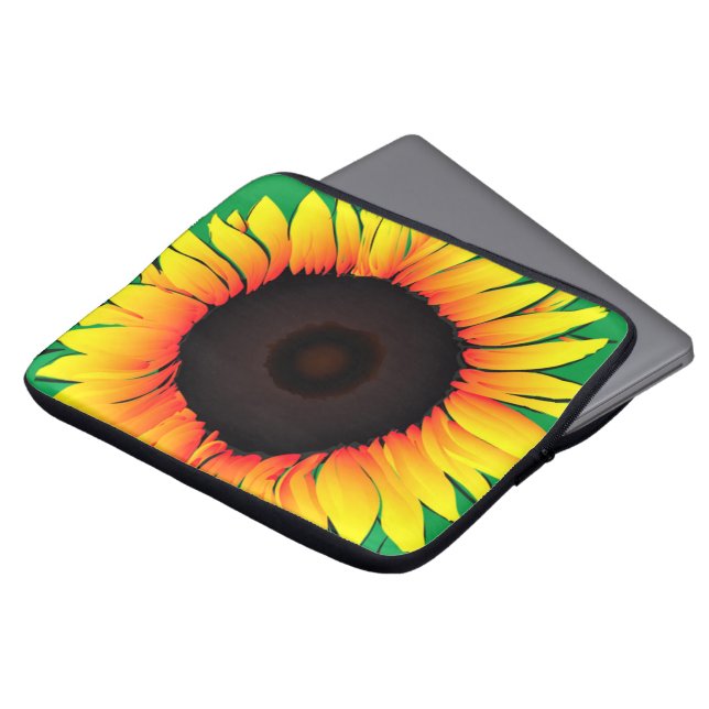 Zonnebloemlaptophoes - Aangepaste kleuren Laptop Sleeve (Voorkant top)