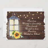 Zonnebloemlastlantaarn Rustisch hout Save The Date (Achterkant)