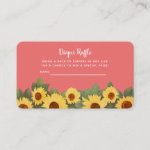 Zonnebloemlente Baby shower Diaper Raffle