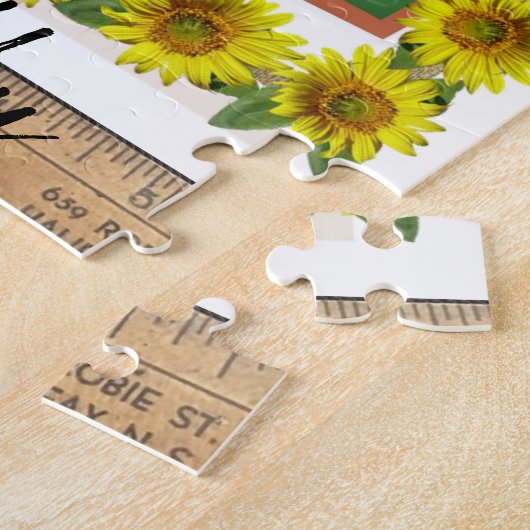 Zonnebloemleraar Puzzles Legpuzzel (Zijkant)