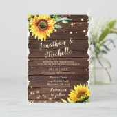 Zonnebloemlichten op Rustieke Houten Christelijke Kaart (Staand voorkant)