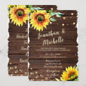 Zonnebloemlichten op Rustieke Houten Christelijke Kaart (Voorkant / Achterkant)