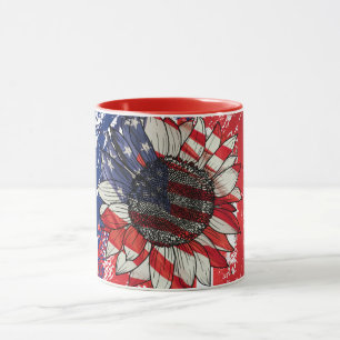 Zonnebloemliefhebber patriot, Helder Keukendecor  Mok