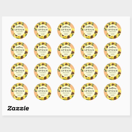Zonnebloemlip Balm Professional Round Sticker (Vel)