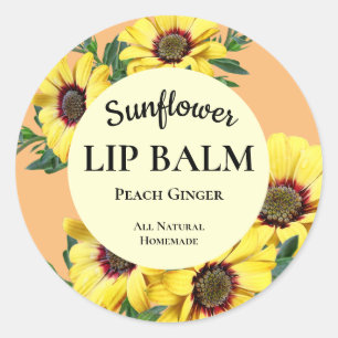 Zonnebloemlip Balm Professional Round Sticker