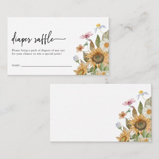 Zonnebloemluier Raffle Informatiekaartje (Voorkant / Achterkant)