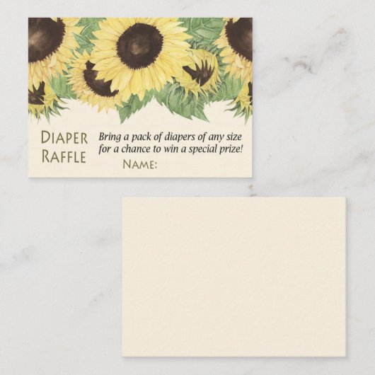 Zonnebloemluier Raffle Tickets (Voorkant / Achterkant)