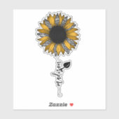 Zonnebloemluipaard Handgeschreven naam Sticker (Vel)