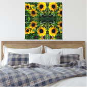 zonnebloemmandala canvas afdruk (Insitu (Slaapkamer))
