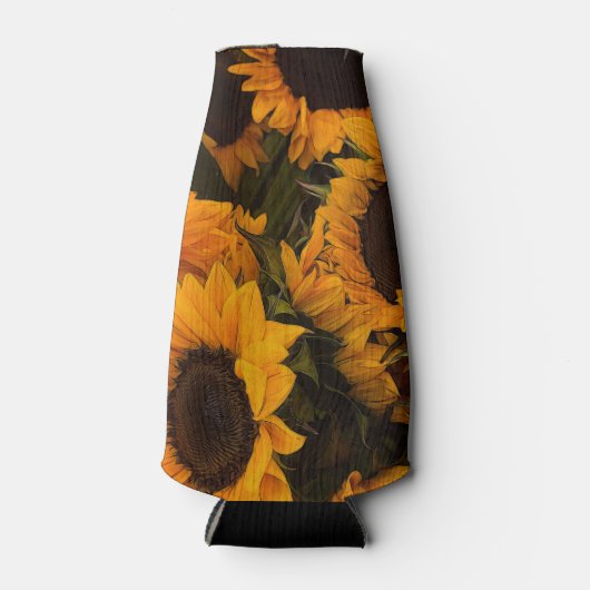 Zonnebloemmandje Flesjeskoeler (Voorkant)