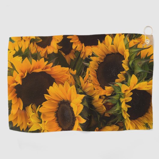 Zonnebloemmandje Golfhanddoek (Horizontaal)