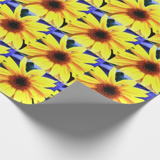 Zonnebloemmatte ompakken papier (Hoek)