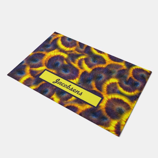 Zonnebloemmedley gepersonaliseerd deurmat (Schuin)
