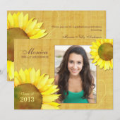 Zonnebloemmeisje Foto-Afstuderen van 2013-kaart Kaart (Voorkant / Achterkant)