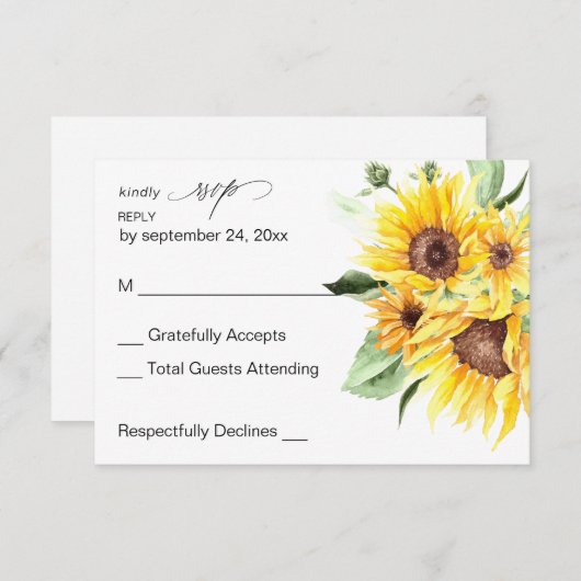 ZonnebloemMOD Floral no Meal RSVP (Voorkant / Achterkant)