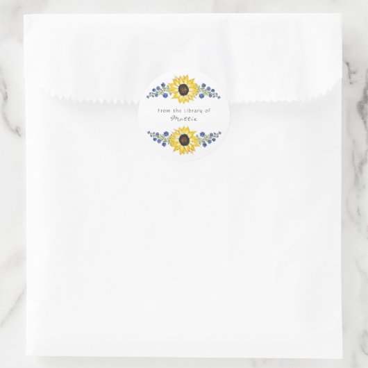 Zonnebloemmoerassen Ronde Sticker (Tas)