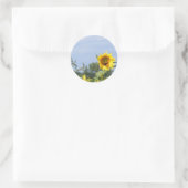Zonnebloemmonarch - Aanpassen! Ronde Sticker (Tas)