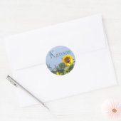 Zonnebloemmonarch Ronde Sticker (Envelop)