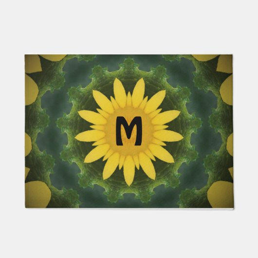 Zonnebloemmonogram Deurmat (Voorkant)