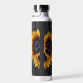 Zonnebloemmonogram en naam gepersonaliseerd waterfles (Rechts)