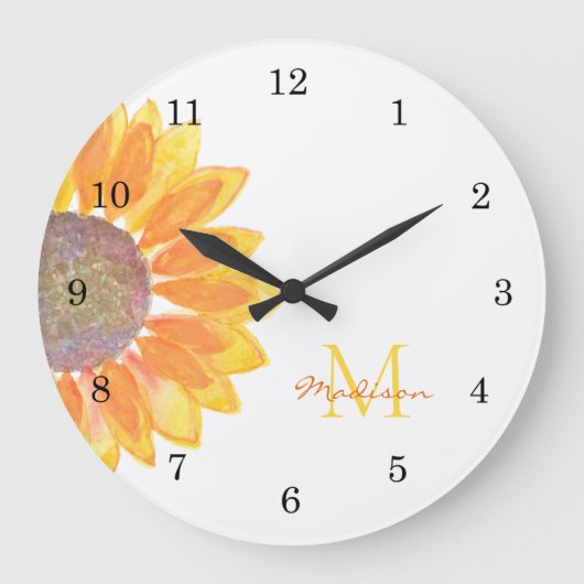 Zonnebloemmonogram Grote Klok (Voorkant)