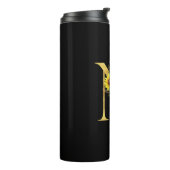 Zonnebloemmonogram Letter N Floral Letter N Gift Thermosbeker (Gedraaid links)