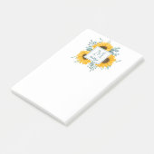 Zonnebloemmonogram Naam Gepersonaliseerde Floral Post-it® Notes (Schuin)