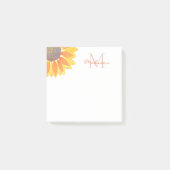 Zonnebloemmonogram Post-it® Notes (Voorkant)