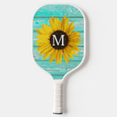 Zonnebloemmonogram Rustisch  Pickleball Paddle (Achterkant)