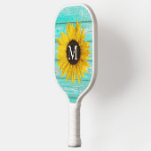 Zonnebloemmonogram Rustisch  Pickleball Paddle (Links)