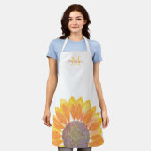 Zonnebloemmonogram Schort (Gedragen)