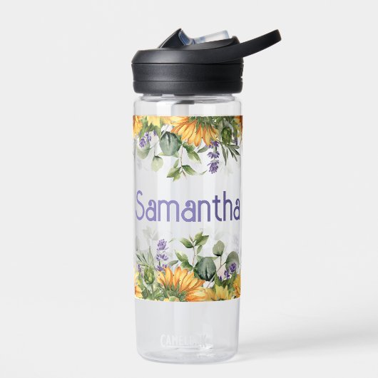 Zonnebloemmonogram Waterfles (Links)