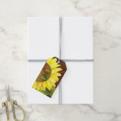 Zonnebloemmonogrammen Weddenschap Cadeaulabel (Met Touw)