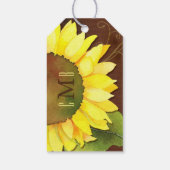 Zonnebloemmonogrammen Weddenschap Cadeaulabel (Achterkant)