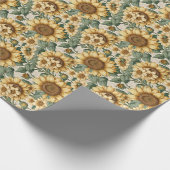 zonnebloemmotief cadeaupapier (Hoek)